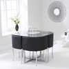Abingdon Stowaway Dining Set with 4 Chairs (Chair Colour: Black)