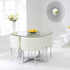 Abingdon Stowaway Dining Set with 4 Chairs (Chair Colour: Cream)