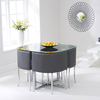 Abingdon Stowaway Dining Set with 4 Chairs (Chair Colour: Grey)