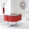 Abingdon Stowaway Dining Set with 4 Chairs (Chair Colour: Red)