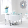 Abingdon Stowaway Dining Set with 4 Chairs (Chair Colour: White)