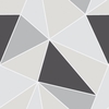 Abstract Geometric Black & Silver Wallpaper