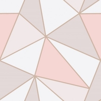 Abstract Geometric Pink & Rose Gold Wallpaper