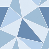 Abstract Geometric White & Blue Wallpaper