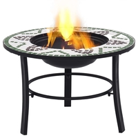 Adara 3 Leg Stand Mosaic Fire Pit Green Ceramic