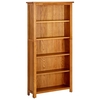 Adara 5-Tier Bookcase Solid Oak Wood