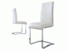 Adele Pair of White Faux Leather Dining Chairs