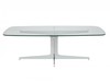 Allium Clear Glass Coffee Table with Brushed Nickel Base