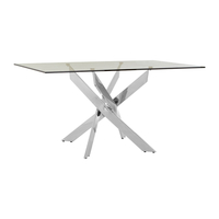 Allure Clear Glass Chrome Dining Table