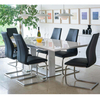 Allure Extending Dining Set 4 to 8 Seater White Gloss (Various Colours Available) (Chair Colour: Black,  Number of Chairs: 8)