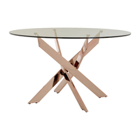 Allure Glass & Rose Gold Round Dining Table