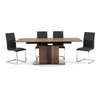 Almara Extending Dining Set 4 to 8 Seater Walnut & Steel (Number of Chairs: 4)