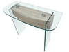 Alpha Clear Glass Console Table with Oak Feature