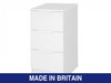Alpine White High Gloss 3 Drawer Bedside Chest