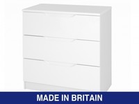 Alpine White High Gloss 3 Drawer Chest