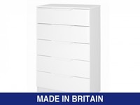 Alpine White High Gloss 5 Drawer Chest