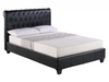 Amalfi Black Buttoned Faux Leather Bed