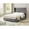 Anderton Velvet Double Bed - Silver