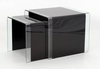 Angola Glass Nest of 2 Tables - Clear or Black (Table Colour: Black)