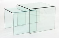 Angola Glass Nest of 2 Tables - Clear or Black (Table Colour: Clear)