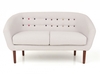 Anji Light Grey Fabric 2 Seater Sofa with Multi Coloured Buttons