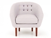 Anji Light Grey Fabric Armchair with Multi Coloured Buttons