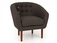 Anji Slate Grey Fabric Armchair with Multi Coloured Buttons