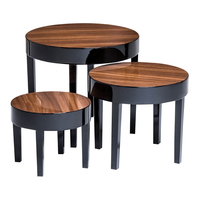 Apple Nest Of 3 Tables Black High Gloss