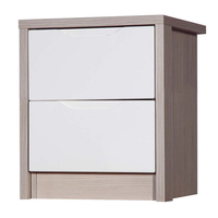 April 2 Drawer Bedside Table Champagne & Cream Gloss