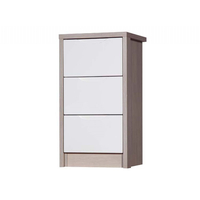 April 3 Drawer Bedside Table Champagne & Cream Gloss