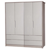 April 4 Door 4 Drawer Wardrobe Champagne & Sand Gloss