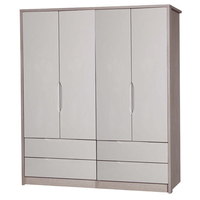 April 4 Door 4 Drawer Wardrobe Champagne & Sand Gloss