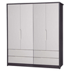 April 4 Door 4 Drawer Wardrobe Grey & Sand Gloss