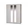 April 4 Door Mirrored Wardrobe Champagne & Sand Gloss