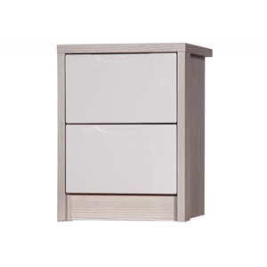April Bedside Table Champagne & Sand Gloss 2 Drawer