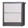 April Bedside Table Grey & Sand Gloss 2 Drawer