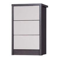 April Bedside Table Grey & Sand Gloss 3 Drawer
