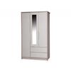April Gloss 3 Door 2 Drawer Mirrored Wardrobe Champagne & Sand