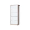 April Tallboy Champagne & Cream Gloss 5 Drawer