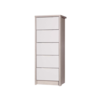 April Tallboy Champagne & Sand Gloss 5 Drawer