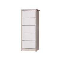 April Tallboy Champagne & Sand Gloss 5 Drawer