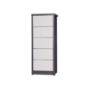 April Tallboy Grey & Sand Gloss 5 Drawer