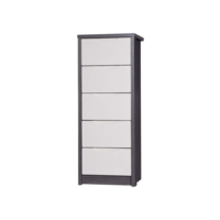 April Tallboy Grey & Sand Gloss 5 Drawer