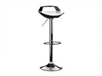 Aprilla Pair of White & Black Gloss Bar Stools