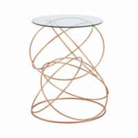 Arabella Geometric Rose Gold Lamp Table