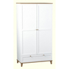 Arcadia 2 Door 1 Drawer White Wardrobe