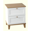 Arcadia 2 Drawer White Bedside Table