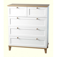 Arcadia White 5 Drawer Chest