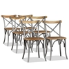 Arden Grace 6 Industrial Steel and Wood Dining Chairs