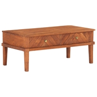 Arden Grace 2 Drawer Solid Acacia Wooden Coffee Table - Brown